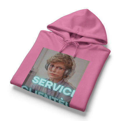 Hoodie — Retro 'Service Clientèle' Customer Service Graphic Hoodie